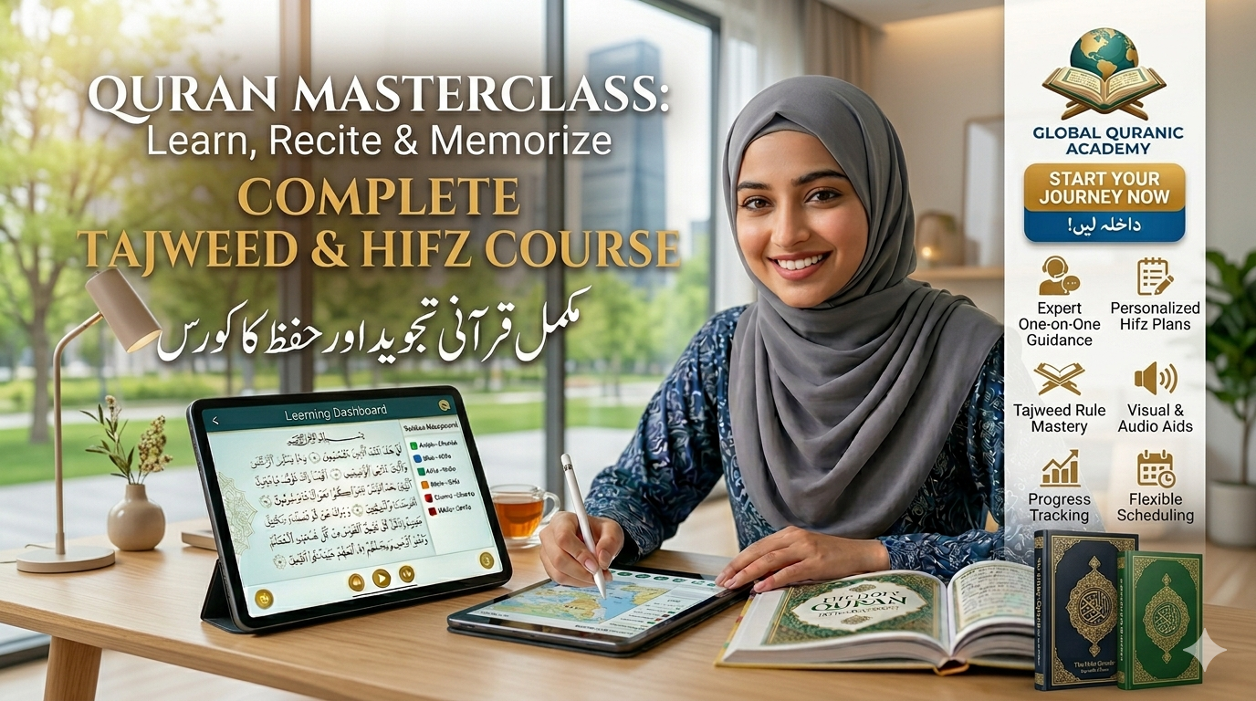 Student reciting the Quran online during a live video lesson with a certified Tarteelul Quran Academy teacher